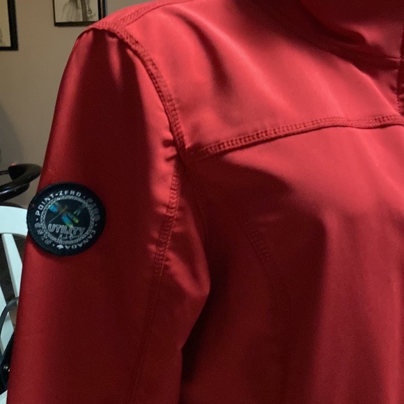 POINT ZERO -  Zip Up Activewear Utility Coat Sz XL red logo appliqué EUC - Picture 4 of 14